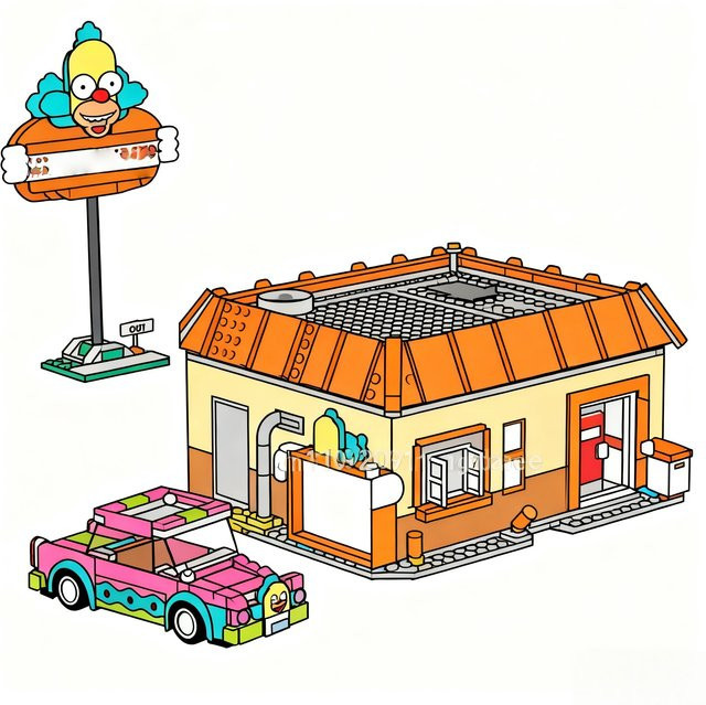 SHIQIAN MOC City Krusty Hamburg Bausteine Set mit 1635 Teilen in Mehrfarbig - Bild 1