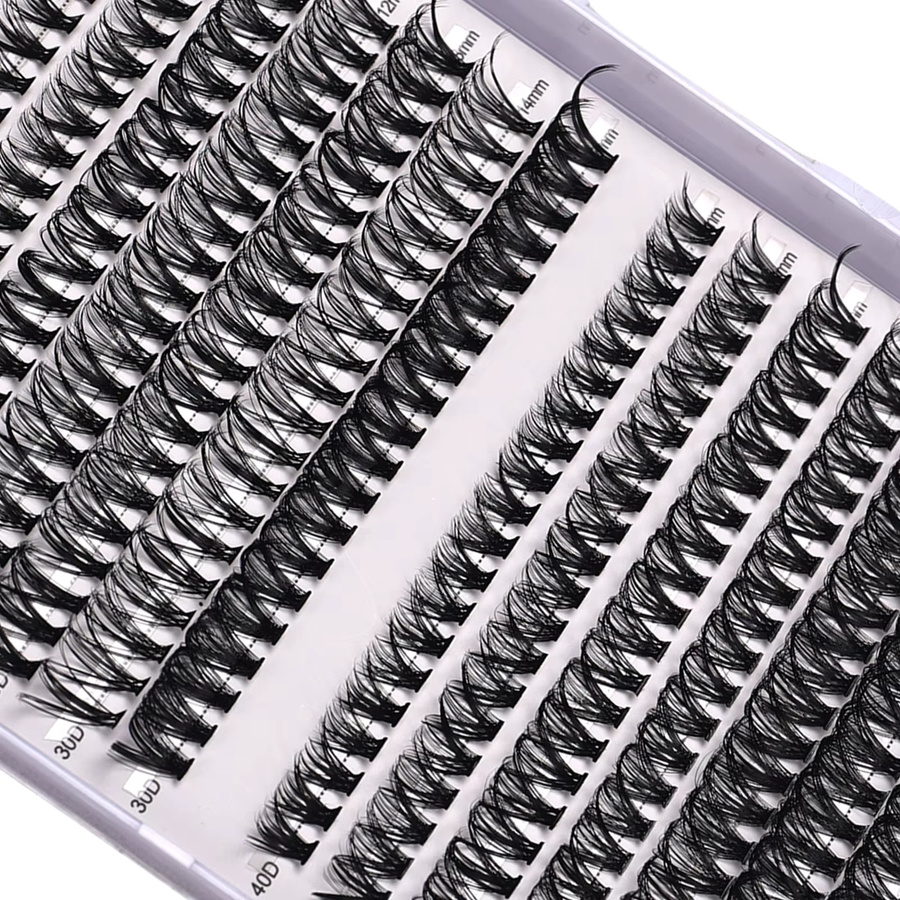 BLL.cf Cluster-Wimpern DIY-Verlängerungsset, 280 Stück, Schwarz, 9–15 mm - Bild 5