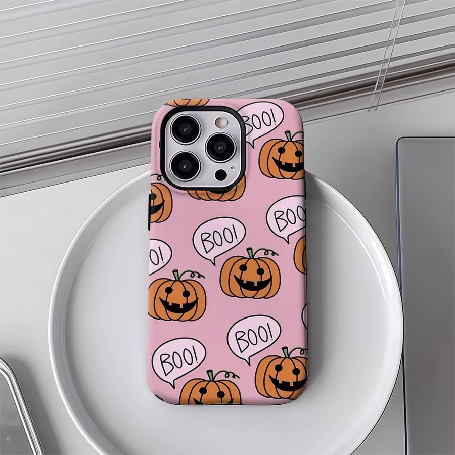 Halloween Pumpkin Boo Handyhülle für iPhone 17 16 15 14 13 12 11 Pro Max Plus mit doppelschichtiger Rückseite - Bild 4