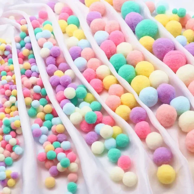 Weiche Pompon Kugeln in Mischfarben für DIY Handwerk und Dekoration, Durchmesser: 8 mm, 10 mm, 15 mm, 20 mm, 25 mm und 30 mm - Bild 1