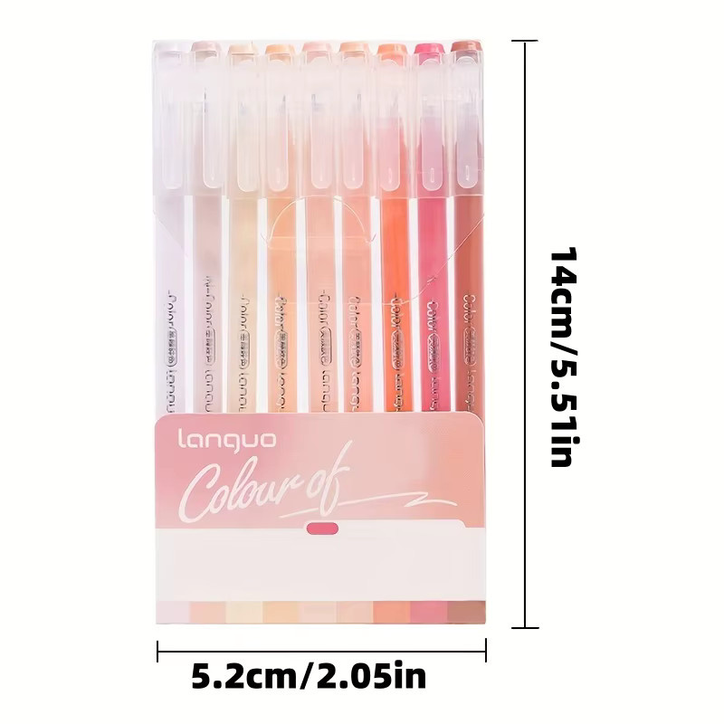 Set mit 9 Textmarkerstiften in Morandi-Farben, mehrfarbige Gelstifte für Büro und Studium - Bild 2