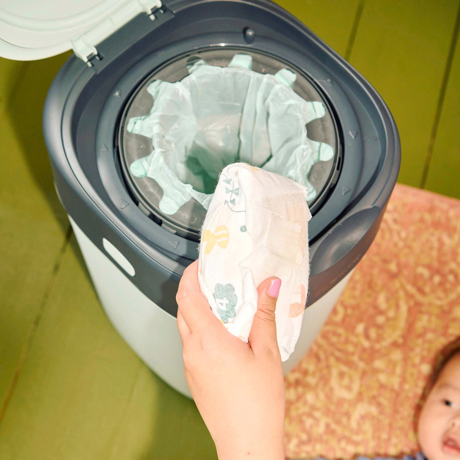Tommee Tippee Twist & Click Windeleimer in Weiß inklusive 4 Nachfüllkassetten - Bild 3