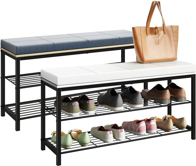 VCM Schuhbank Taliro im Industrie Style mit zwei Fächern für bis zu 6 Paar Schuhe, H x B x T: 48 x 90 x 30 cm - Bild 1