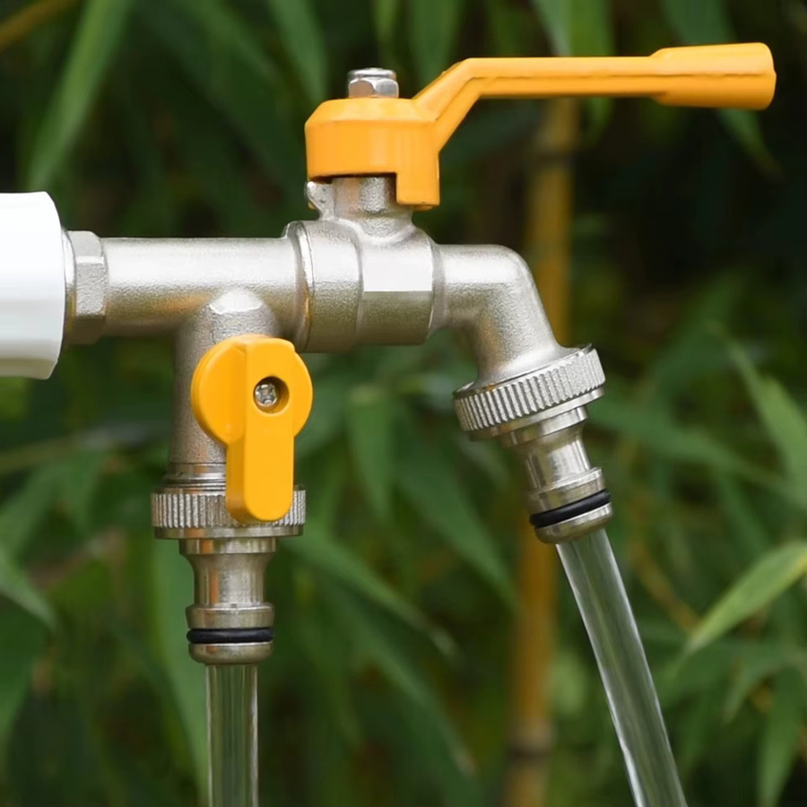 KESLA Garten-Wasserhahn aus Messing mit Quick-Coupling und Ventilschalter als Wasserverteiler und Bewässerungshahn Ersatz - Bild 2