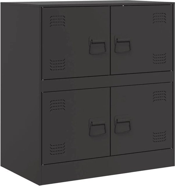 vidaXL Sideboard aus kaltgewalztem Stahl in Schwarz Matt, B/T/H: 67 x 39 x 73 cm - Bild 1