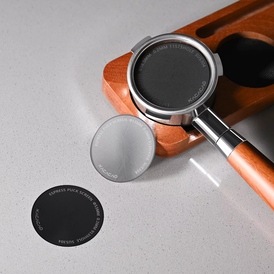 KACACAO Espresso Puck Screen Set mit magnetischem Entferner aus Edelstahl in Silber, Durchmesser: 51 mm, 54 mm und 58 mm, Barista-Zubehör für DeLonghi und Breville - Bild 2
