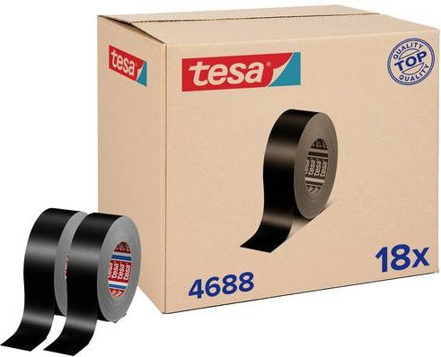 Tesa tesaband 4688 Standard Gewebeklebeband Schwarz, Breite: 50 mm, Länge: 50 m, 18 Stück - Bild 1