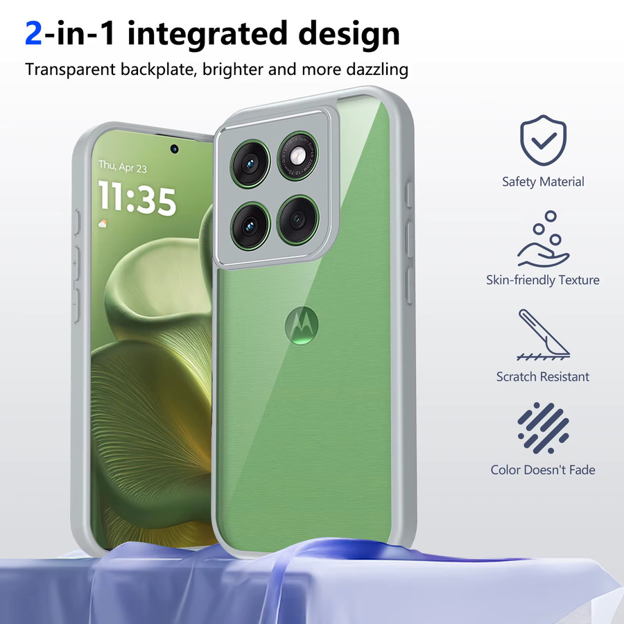 Stoßfeste Silikon Schutzhülle für Motorola Moto G66J G66Y G56 Moto G66 mit Air-Kissen in Transparent und Blau - Bild 2