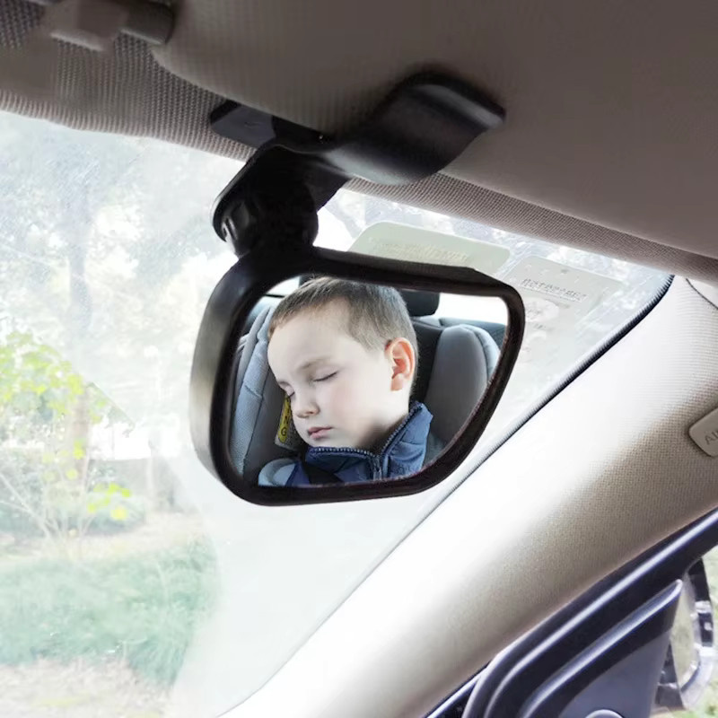 vvocci 2-in-1 Baby-Beobachtungsspiegel für das Auto in Schwarz zur einfachen Installation als Kindermonitor und Rücksitz-Sicherheitsspiegel - Bild 3