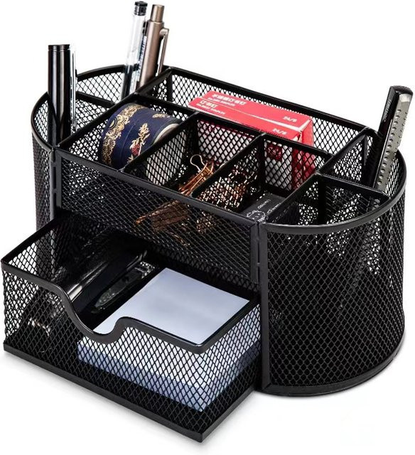 Multifunktionaler Stifthalter aus Metall in Schwarz als kreative Desktop-Aufbewahrungsbox für dein Büro - Bild 1