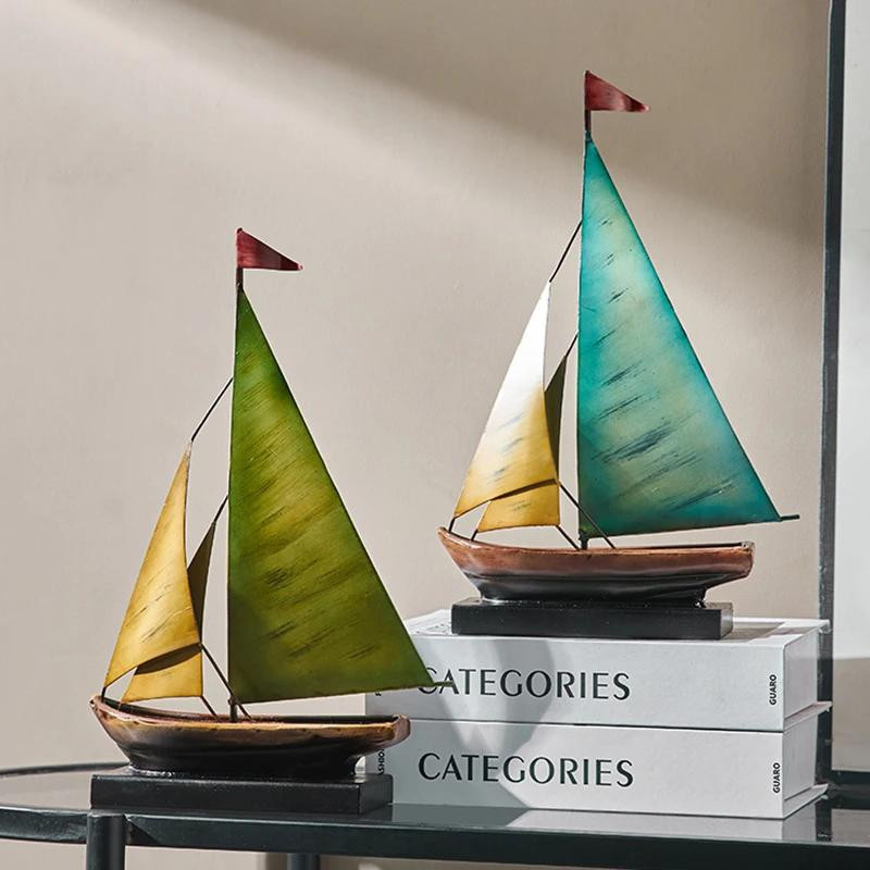 Luxuriöse Segelmodell-Miniaturen von Yiran Furniture aus Metall als moderne Tischdekoration - Bild 2
