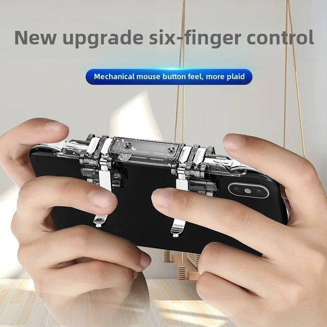 Z06 6-Finger Handy Gamepad Joystick Controller für PUBG mit ABS-Tasten und Spiel-Triggern für iOS und Android - Bild 1