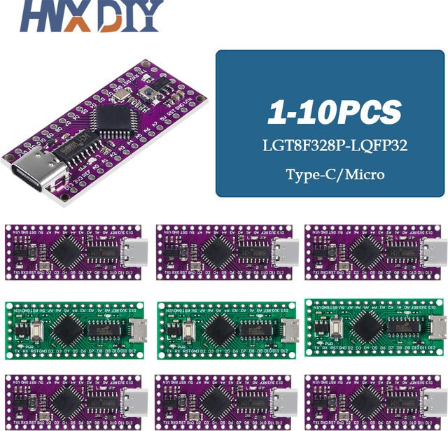 LGT8F328P-LQFP32 MiniEVB Entwicklungsboard mit USB-C Anschluss kompatibel mit ATMEGA328 Nano V3.0 in Lila - Bild 1