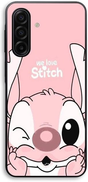 Maniacase Handyhülle für Samsung Galaxy A17 mit Stitch Engel Motiv in Rosa und Schwarz - Bild 1