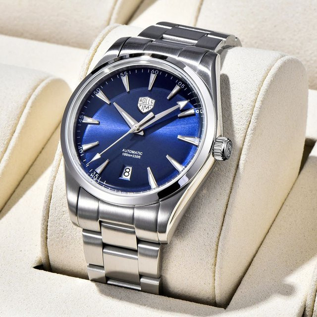 Rollstimi Armbanduhr, Automatik, Edelstahl, Saphirglas, Blau, Herren - Bild 1