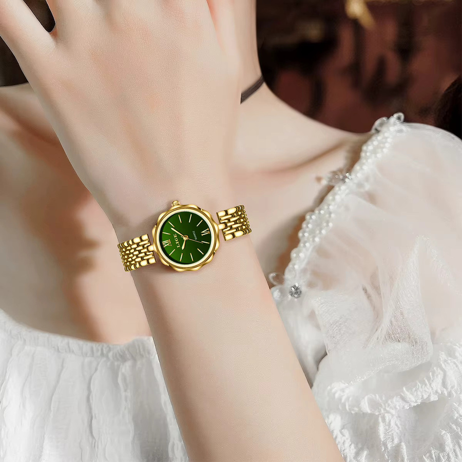 LIGE Armbanduhr Quarz, Edelstahl, Silber, Grün, Damen - Bild 3