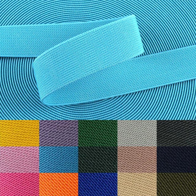 Meetee Nylon-Elastikbänder zum Nähen für Unterwäsche und Hosenbund, 5 Meter, Orange und Multicolour, Breite: 20-50 mm - Bild 1