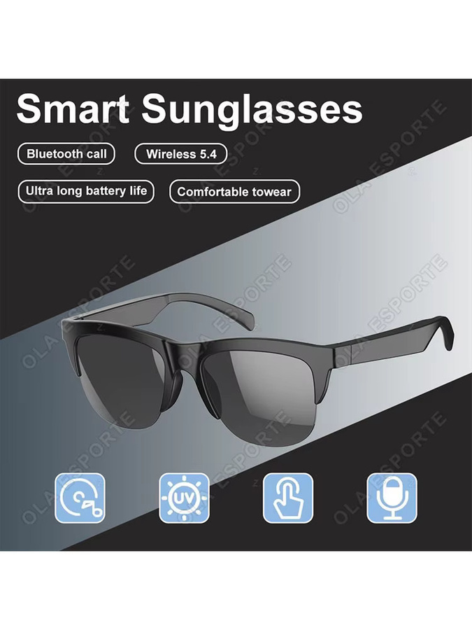 Ola Esporte Smart-Brille V5.3 in Schwarz mit Bluetooth-Anruffunktion und Musikplayer als UV-Schutz Sonnenbrille für Sport und Outdoor - Bild 5