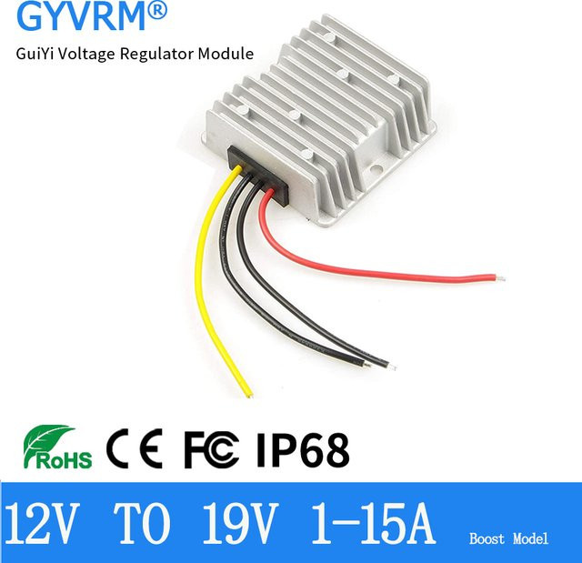 GYVRM DC-DC Step Up Boost-Wandler von 12V auf 19V in Silber für Auto und Notebook - Bild 1
