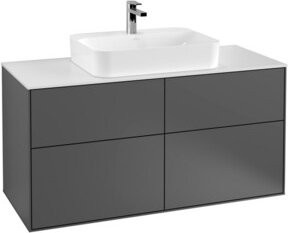 Villeroy & Boch Waschtischunterschrank Finion Wandmontage in Anthrazit und Weiß mit LED-Beleuchtung, B/T/H: 120 x 50,1 x 50,1 cm - Bild 1