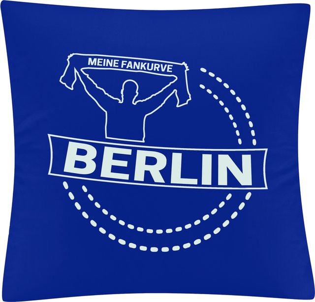 Kissenbezug multifanshop Meine Fankurve in Berlin Blau mit weißem Druck - Bild 1