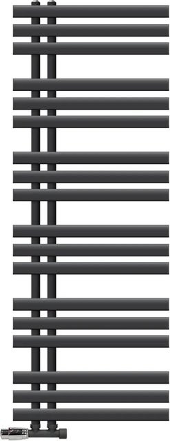 LuxeBath Badheizkörper Iron EM Anthrazit mit Thermostat für die Eck-Wandmontage, Höhe: 140 cm, Breite: 50 cm, Tiefe: 50 cm - Bild 1