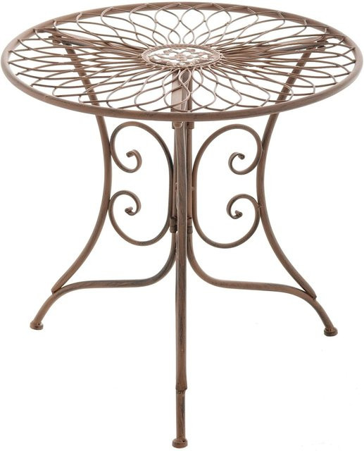 DELUKE Gartentisch JAN im Jugendstil aus Eisen, Farbe Antik-Braun, B/T/H: 55 x 55 x 52 cm - Bild 1
