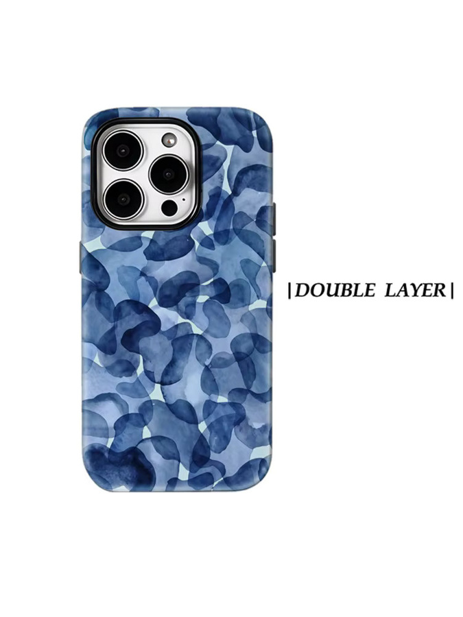 Must Magnetische Handyhülle Indigo Aquarell für Apple iPhone 17 16 15 14 13 Pro Max Plus, Robuste Doppel-Schicht-Hülle, Blau - Bild 5