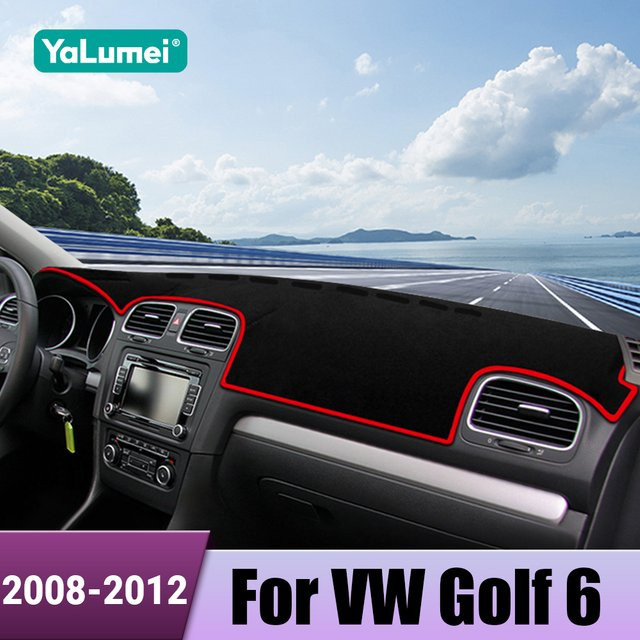 YaLumei Auto Dashboard Abdeckung Matte in Schwarz für Volkswagen VW Golf 6 MK6 UV-Schutz Anti-Reflexion Zubehör - Bild 1