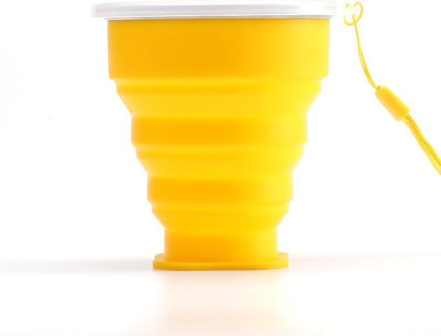 Mango Event Faltbecher aus Silikon, gelb, 200ml, BPA-frei und lebensmittelecht - Bild 1