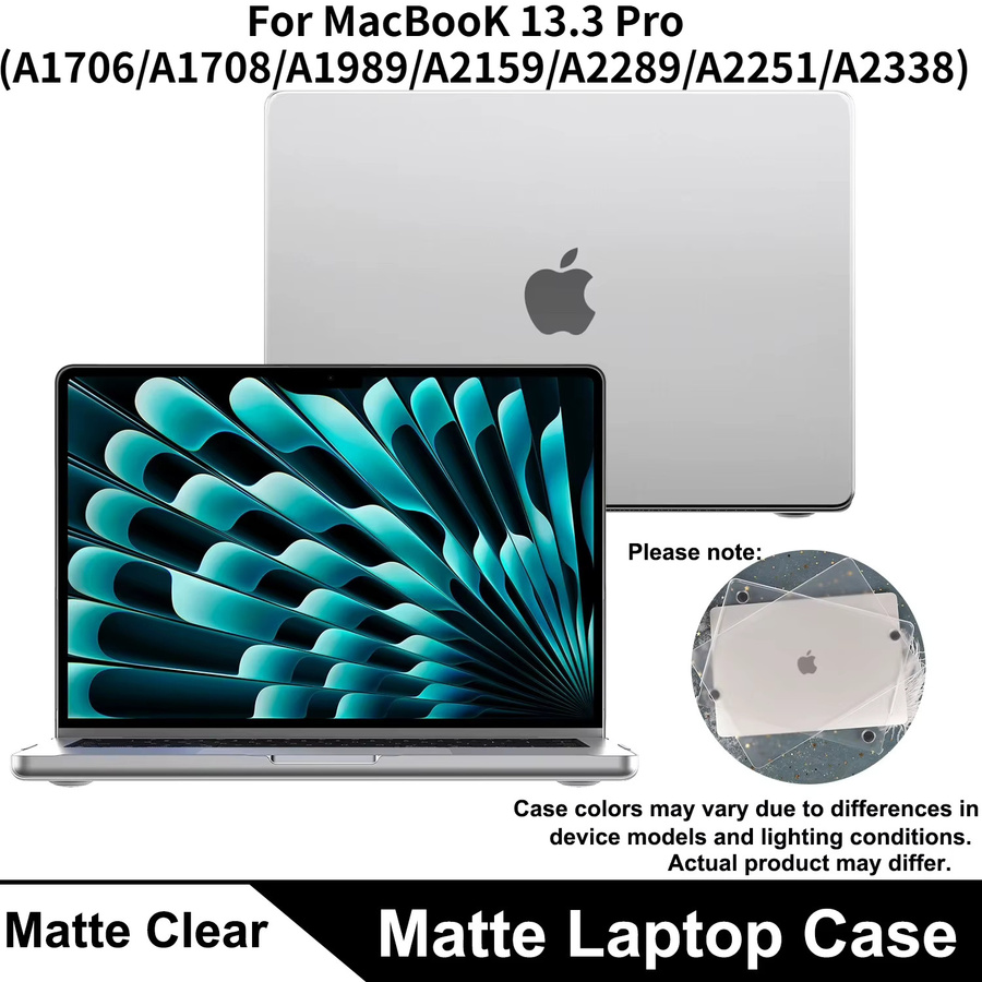 Ultradünne und kratzfeste Laptop-Hülle für Apple MacBook Pro 13,3 Zoll in Grau und Transparent - Bild 1