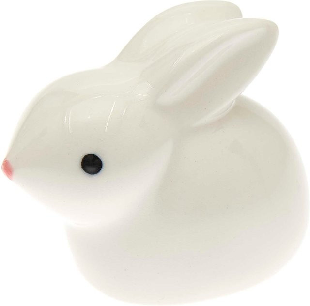 Rico Design Porzellan Hase hockend weiß für das Osterfest - Bild 1