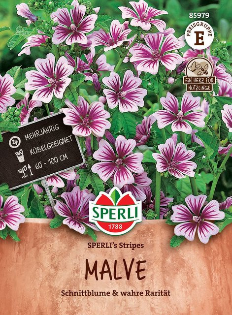 SPERLI Malven-Samen Stripes in Rosa für den Garten und Zimmerpflanzen - Bild 1