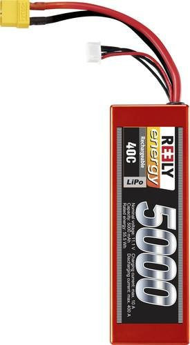 Reely LiPo Modellbau-Akkupack 11.1V 5000 mAh 3S 40C Hardcase mit XT90 Anschluss in Rot - Bild 1