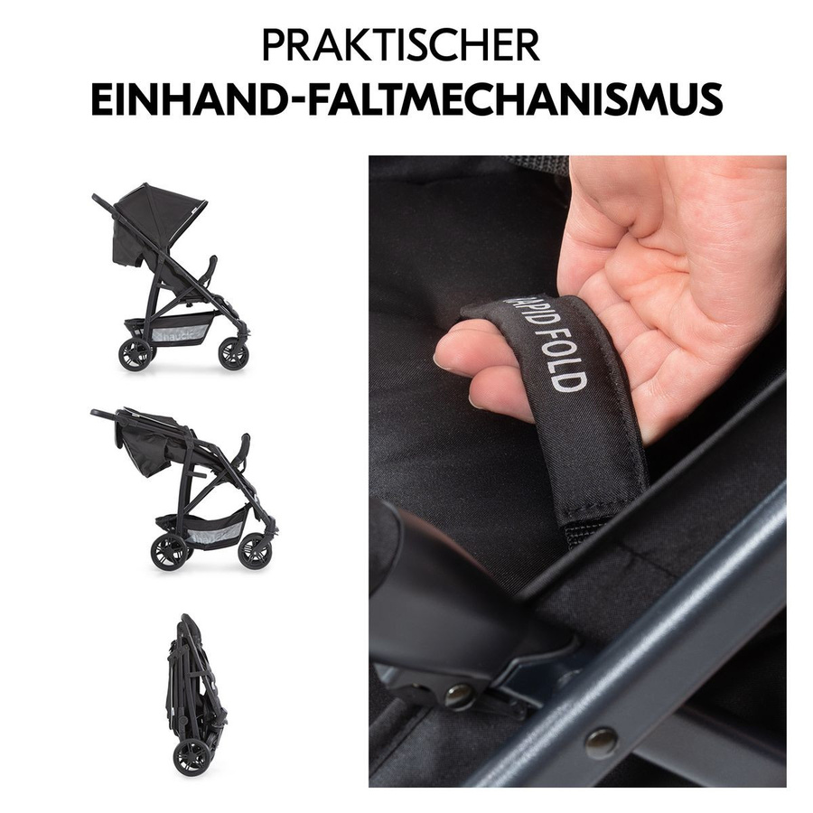 Hauck Buggy Rapid 4 mit verstellbarem Griff und XXL Zubehörpaket in Caviar Black - Bild 5