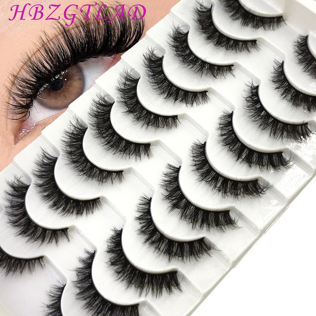 HBZGTLAD 3D Fake Lashes, 10 Paar, Black, Unisex - Bild 1