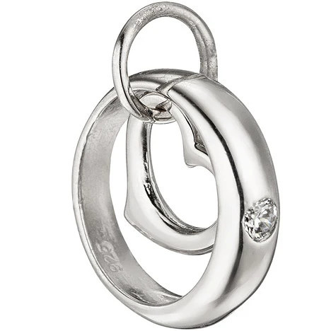 Colkid Kinder Taufring mit Herz, 925 Silber, Zirkonia - Bild 1