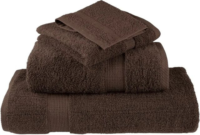 vidaXL Premium-Handtücher SOLUND, 4er-Set, Braun, Baumwolle, B/H: 50 x 100 cm, 600 g/m² - Bild 1