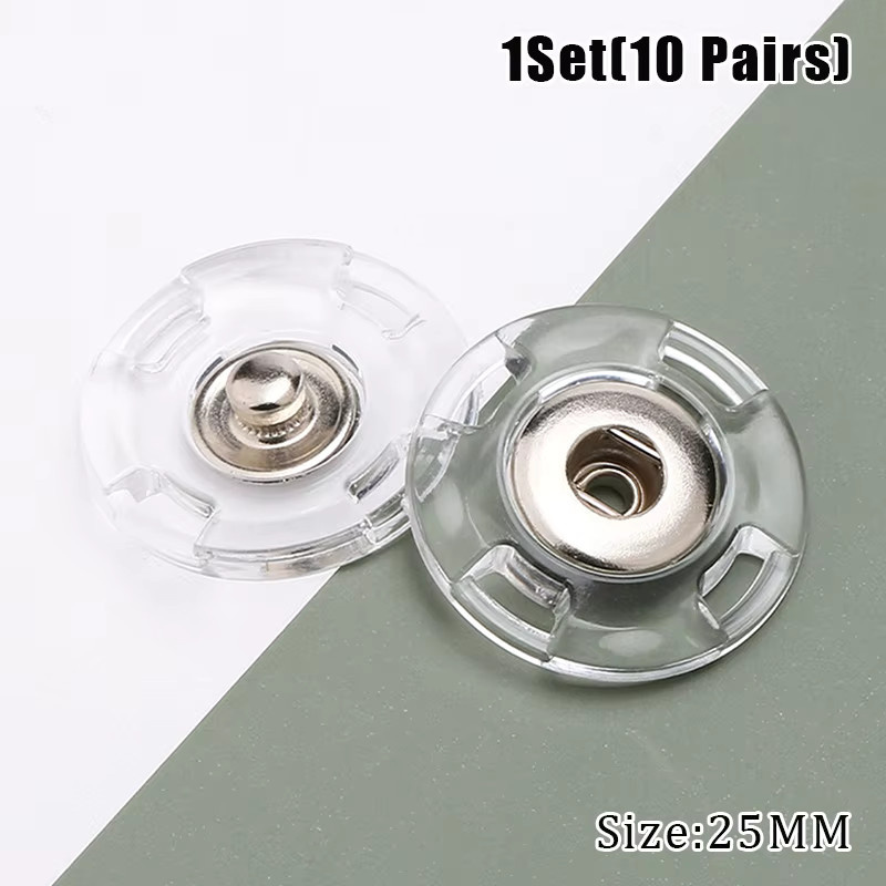 JETTING 10 Paar transparente Druckknöpfe aus Kunststoff für Kleidung und Pullover - Bild 3