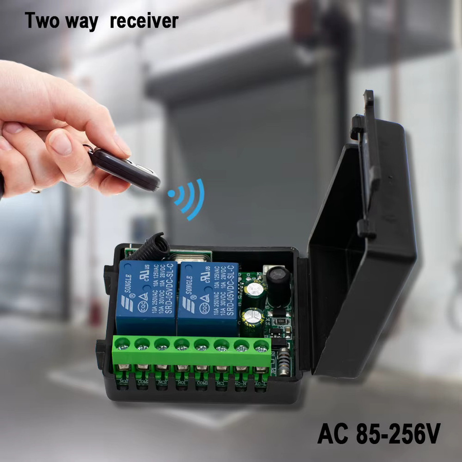 Scimagic-RC 2-Kanal 433 MHz RF Drahtlose Fernbedienung mit AC 85-256 V Relais-Empfänger Modul für Garagentore, Vorhänge und Licht - Bild 5