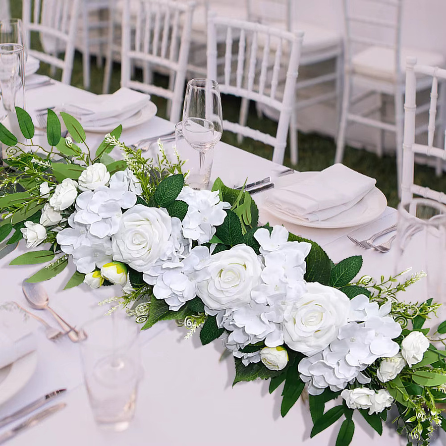 ChangYiMei Künstliches Blumenarrangement in Weiß für Hochzeiten und Tischdekoration - Bild 4