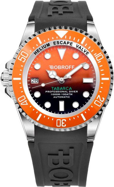 BOBROFF Armbanduhr Automatik, Edelstahl, 44 mm, Herren, orange - Bild 1
