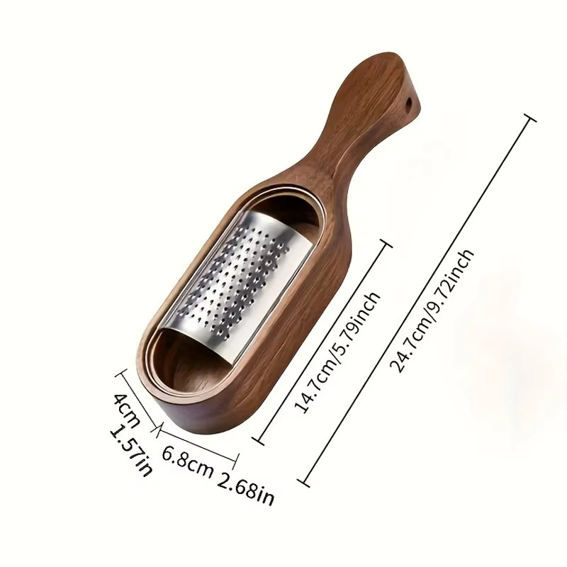 Venlohome Zester aus Edelstahl mit Holzgriff in Silber für Käse, Gemüse, Obst und Schokolade - Bild 4