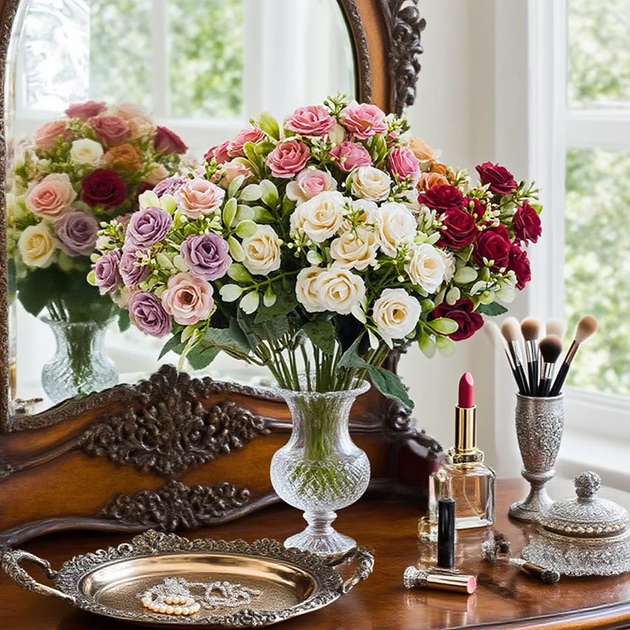 Künstliche Seidenrosen von TTCY in Lila und Mehrfarbig für Hochzeitsdekoration und DIY-Geschenke - Bild 2