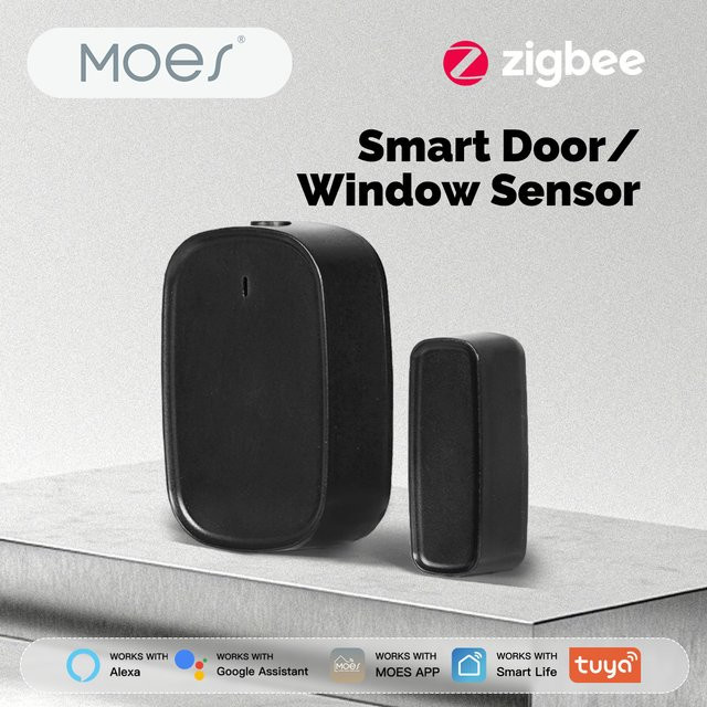 MOES Tuya ZigBee Smart Fenster Tür Tor Sensor Detektor in Weiß für dein Smart Home Sicherheitssystem mit App-Fernsteuerung - Bild 1