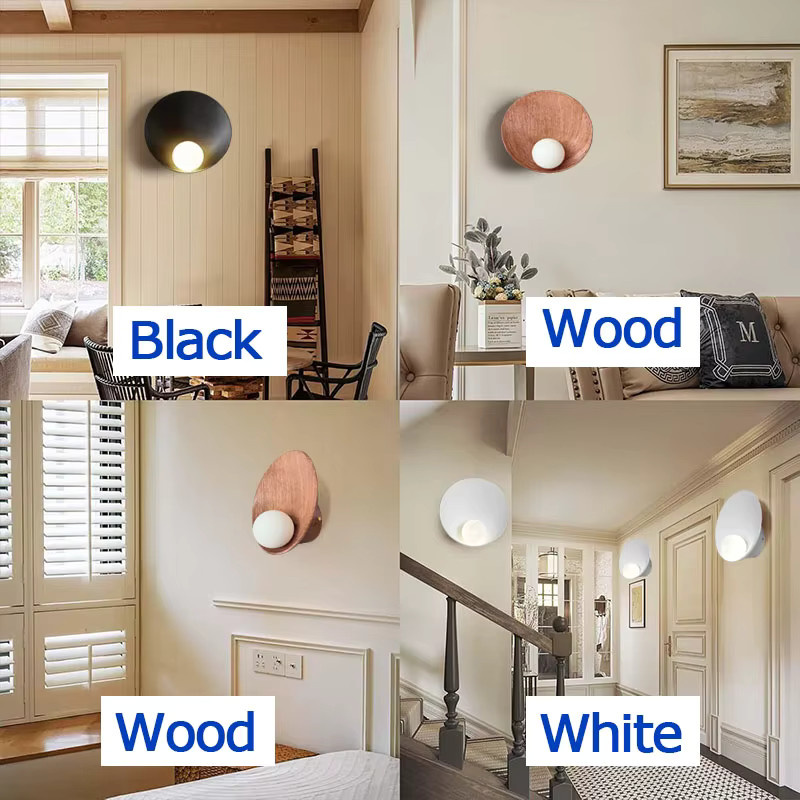 LINCCW LED Wandlampe Rund im Vintage-Design aus Harz und Metall mit warmweißem Licht für Schlafzimmer und Flur - Bild 2