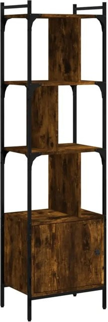 vidaXL Bücherregal mit Tür in Räuchereiche, Industrial Design, B/T/H: 44,5 x 30 x 154,5 cm - Bild 1