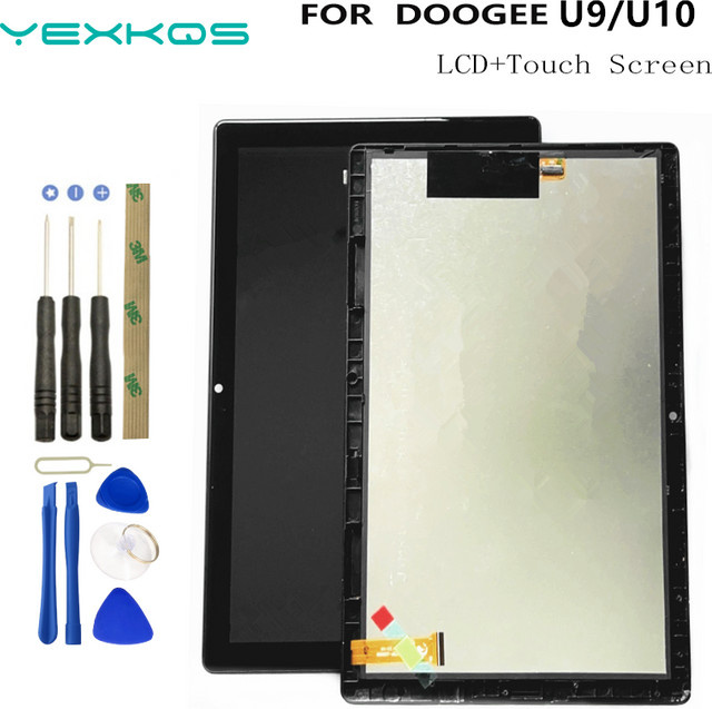 Doogee U10 U9 Kid Tablet Ersatz LCD Display mit Touchscreen und Rahmen in Schwarz, 10,1 Zoll, 1280x800 Pixel - Bild 1