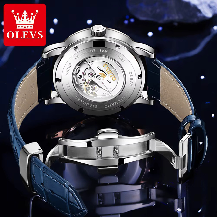 OLEVS Armbanduhr, Automatik, Lederarmband, Edelstahl, Herren - Bild 2