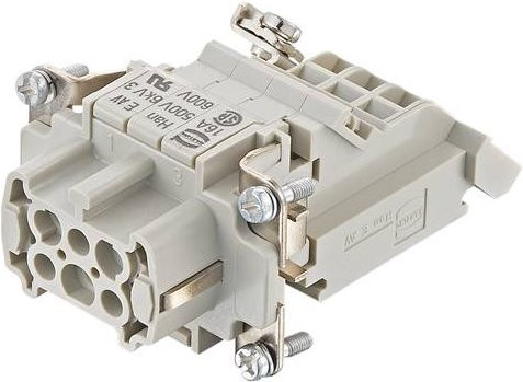 HARTING Stifteinsatz 09330064726 mit 6 Schrauben in Grau aus Kunststoff - Bild 1
